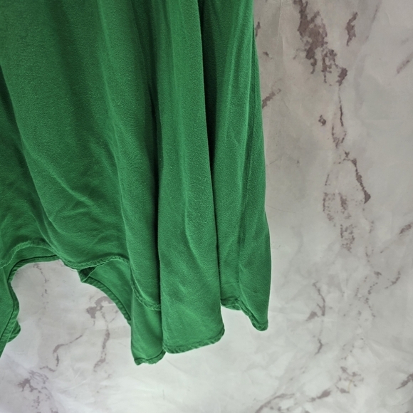 Torrid Shirt Womens 2 Kelly Green Flutter Criss Cross Strappy Babydoll Sharkbite - Picture 4 of 12